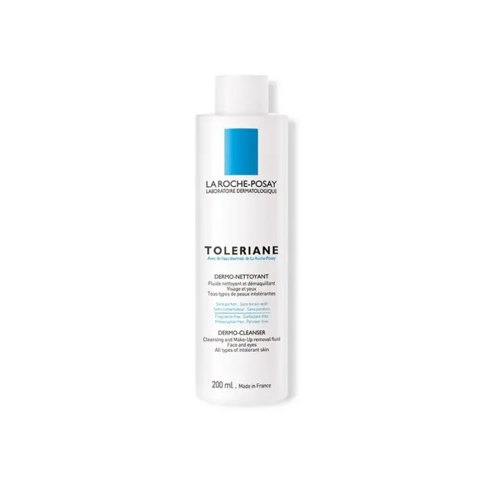 la roche posay toleriane fluide dermo nettoyant 200ml nettoie et demaquille le visage et les yeux