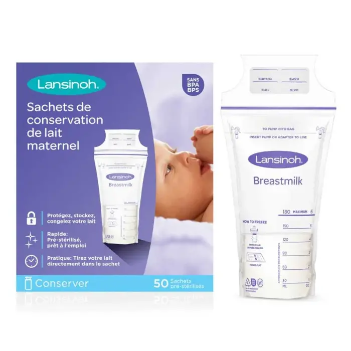 lansinoh sachets de conservation du lait maternel 50u