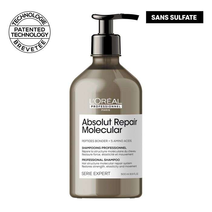 loreal professionnel paris loreal professionnel absolut repair molecular shampooing professionnel sans sulfate 500 ml shampoings