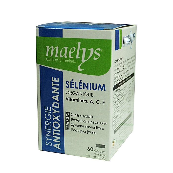maelys maelys selenium organigue ace antioxydante 60 gelules complements alimentaires