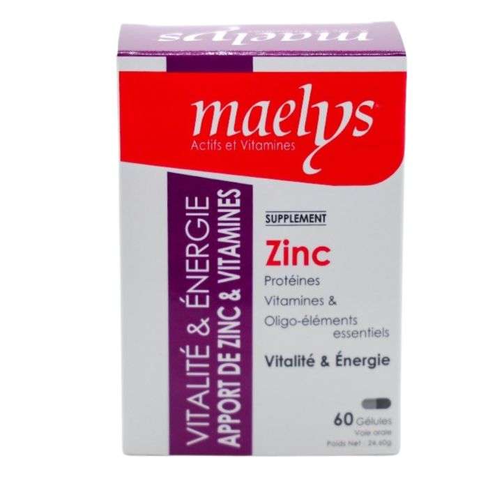 maelys maelys zinc et vitamines vitalite et energie 60 gelules vitamine et forme
