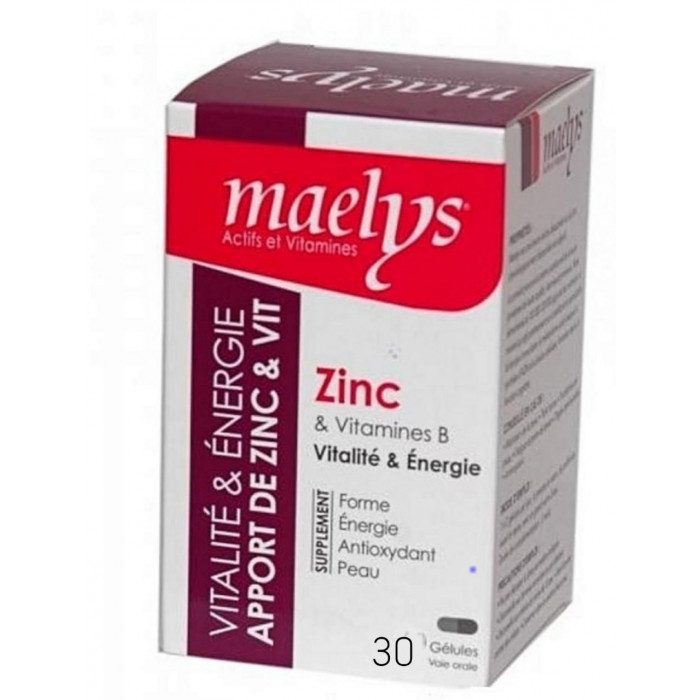 maelys maelys zinc vitamines b vitalite 30 gelules complements alimentaires