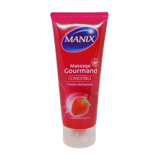 manix manix massage gourmand comestible fraise onctueuse 200 ml gels et lubrifiants