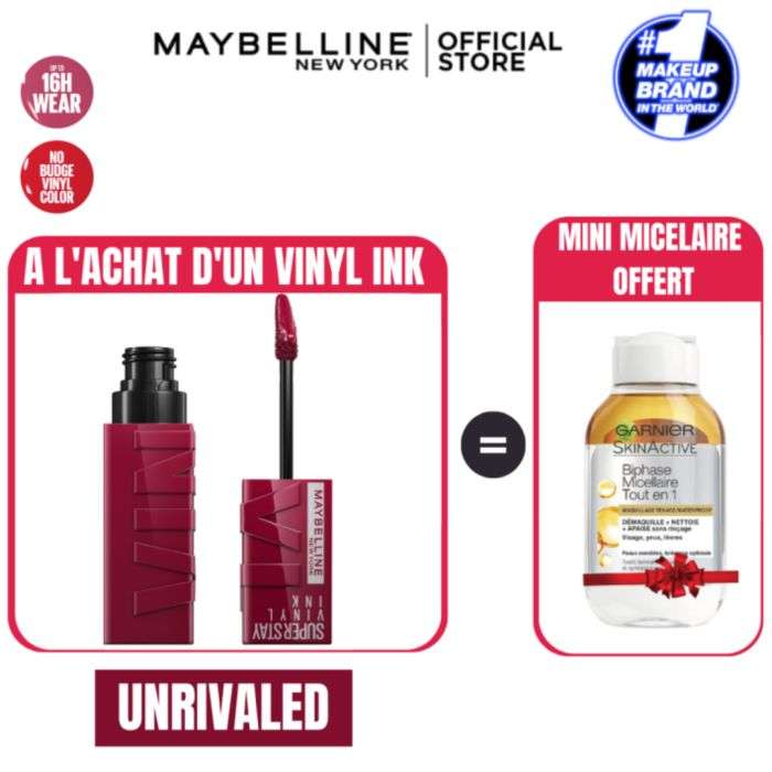 maybelline maybelline offre speciale super stay vinylink eau micellaire promotions diverses