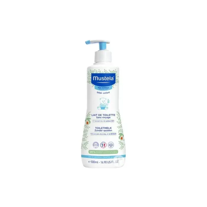 mustela lait de toilette visage et siege peau seche 500ml