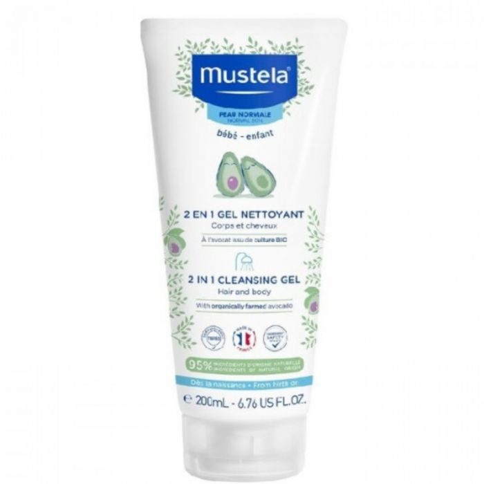 mustela mustela gel nettoyant 2 en 1 200ml cheveux et corps nettoyants liniments et talcs