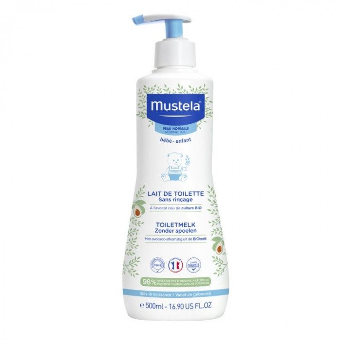 mustela mustela lait de toilette sans rincage 500 ml nettoyants liniments et talcs