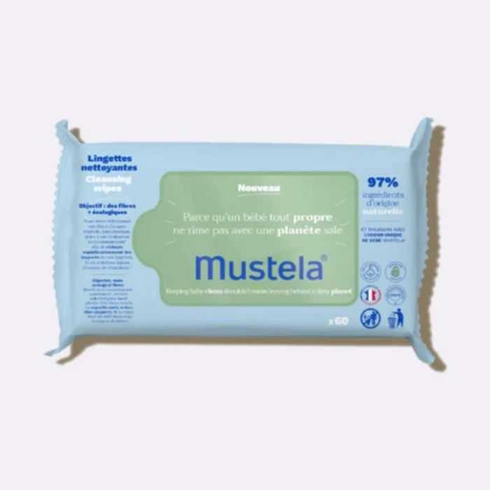 mustela mustela lingette naturelle 60 lingettes nettoyantes