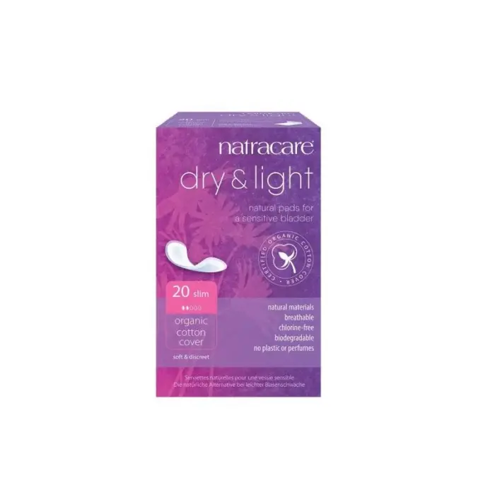 natracare serviette drylight pour legere incontinence 20u
