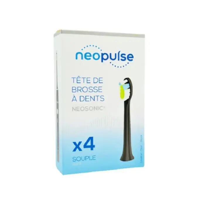neopulse recharge 4 tetes de brosse a dent souple noir