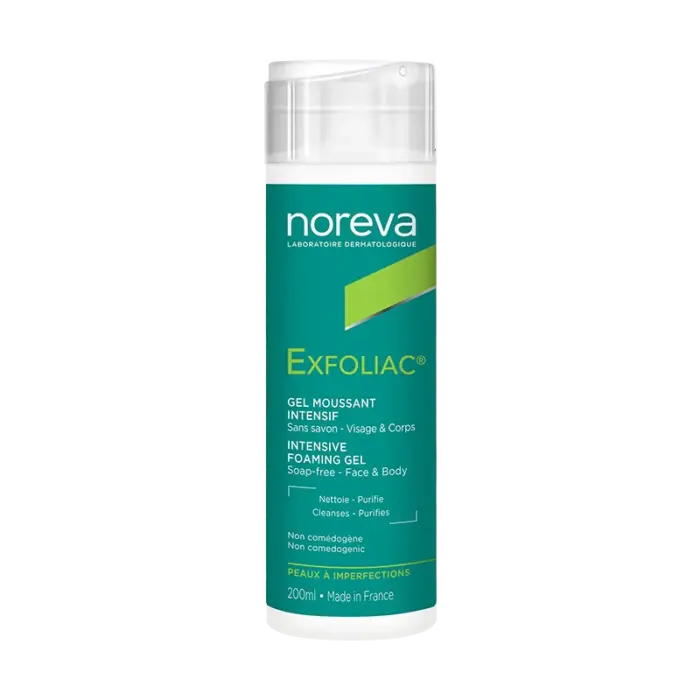 noreva exfoliac gel moussant 200ml