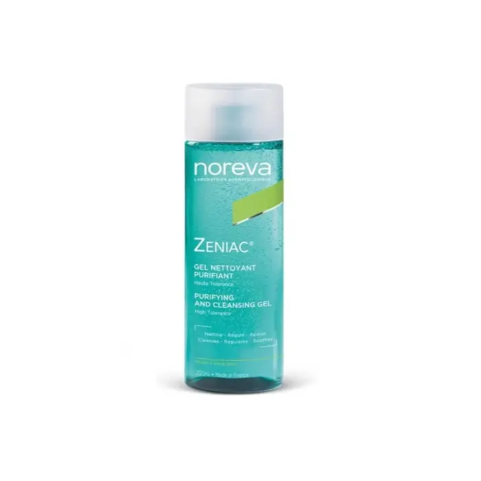 noreva zeniac gel nettoyant purifiant 200ml haute tolerance visage et corps