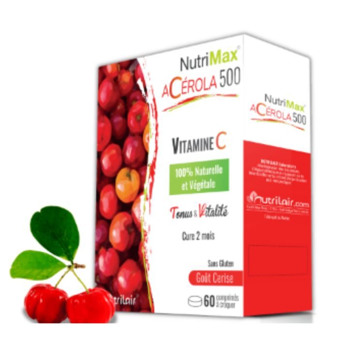 nutrimax nutrimax acerola 500mg 60 cps complements alimentaires