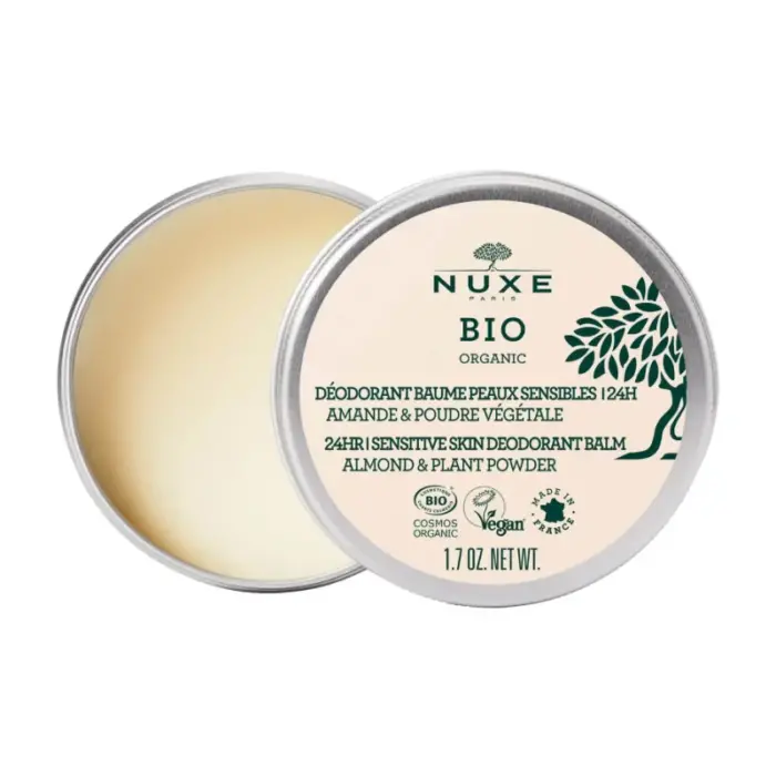 nuxe bio organic deodorant baume peaux sensibles 24h 50g