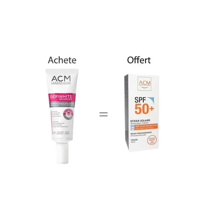 offre acm depiwhite creme advanced soin depigmentant 40ml ecran solaire spf50 offert