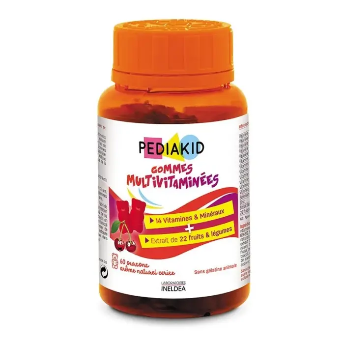 pediakid gommes multivitaminees 60 oursons