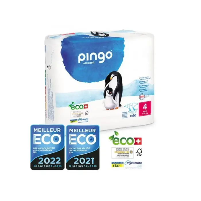 pingo couches ecologiques jetables maxi taille 4 7 18kg 40 couches