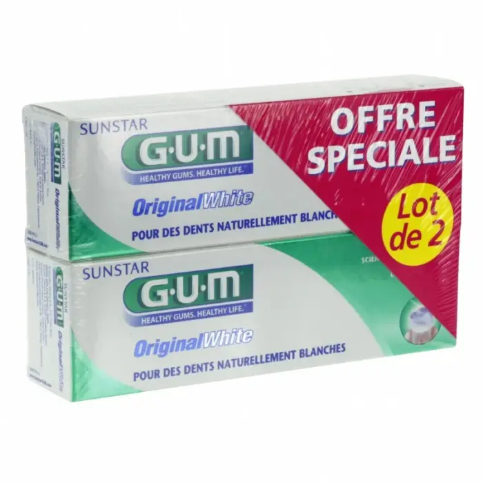 promotion gum original white dentifrice 75 ml gum original white dentifrice 75ml offert