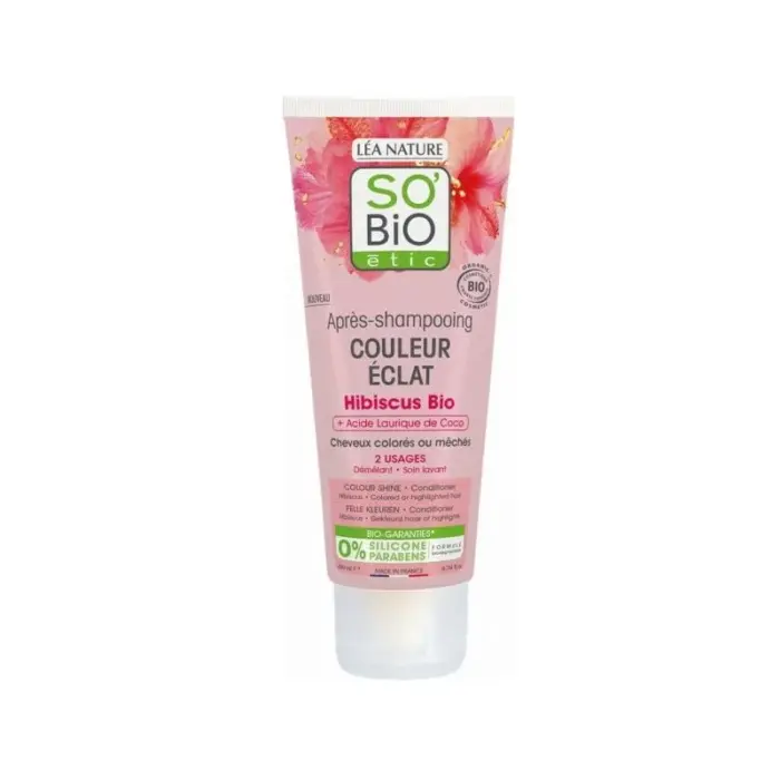 so bio apres shampoing couleur eclat hibiscus 200ml
