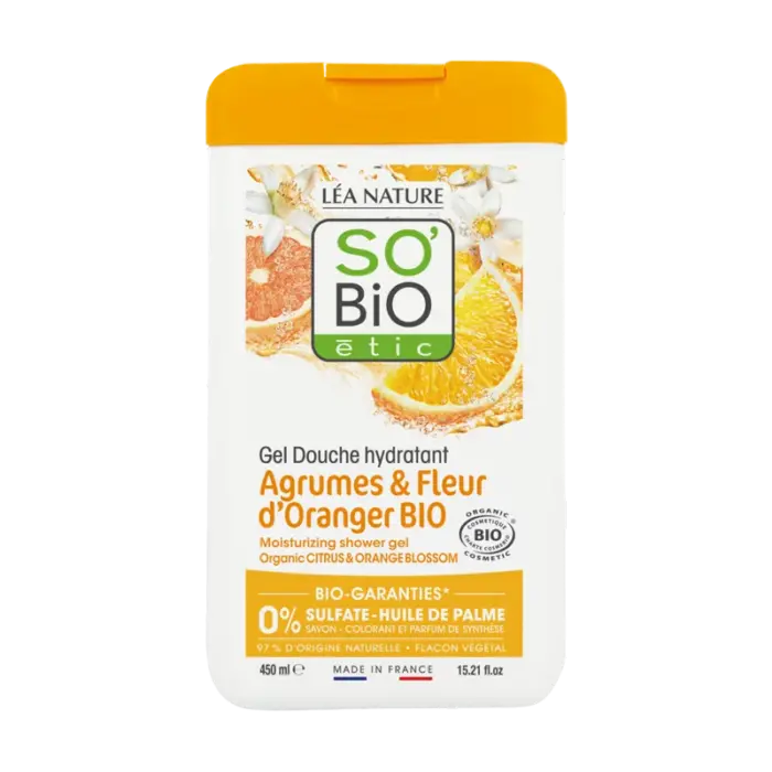 so bio gel douche agrumes fleurs doranger 450ml