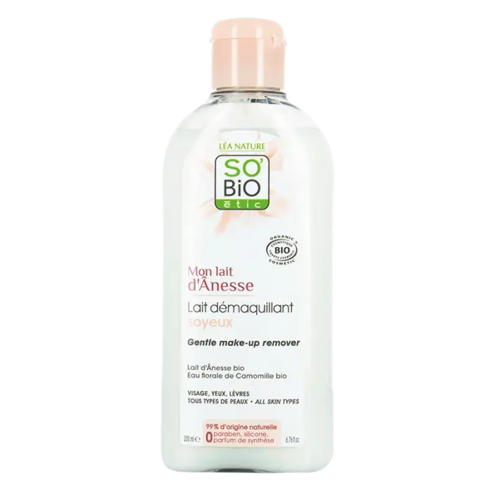 so bio lait demaquillant soyeux 200ml au lait d anesse
