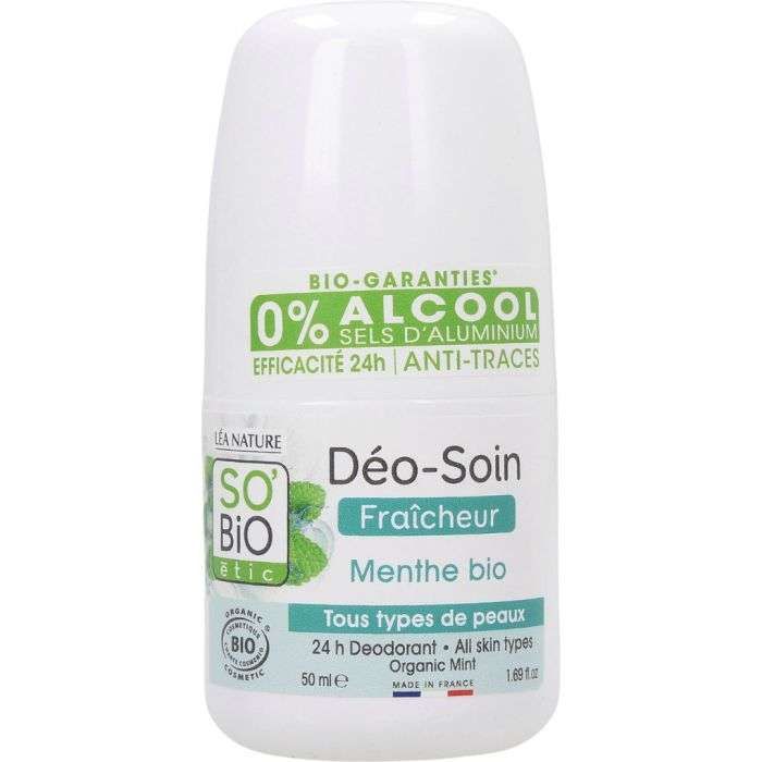 so bio so bio deo soin fraicheur menthe bio tous types de peaux 50 ml hygiene