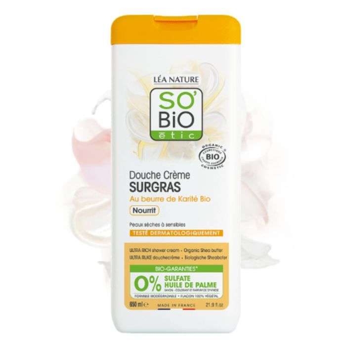 so bio so bio douche creme surgas au beurre de karite bio nourrit 650 ml hygiene