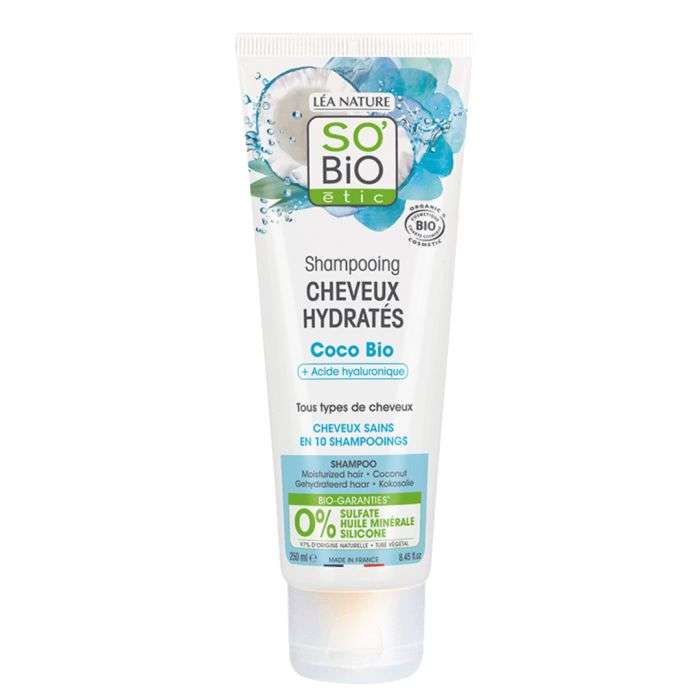 so bio so bio shampoing cheveux hydrates coco bio acide hyaluronique 250 ml soins cheveux