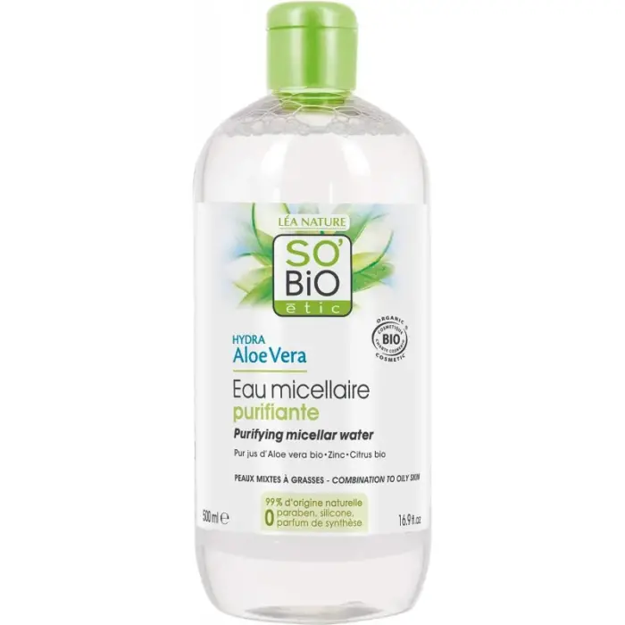 sobio eau micellaire peaux mixtes a grasses 500ml