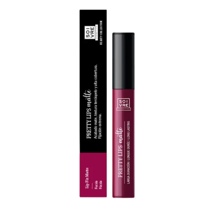 soivre pretty lips matte fuchsia 5ml rose fuchsia water proof