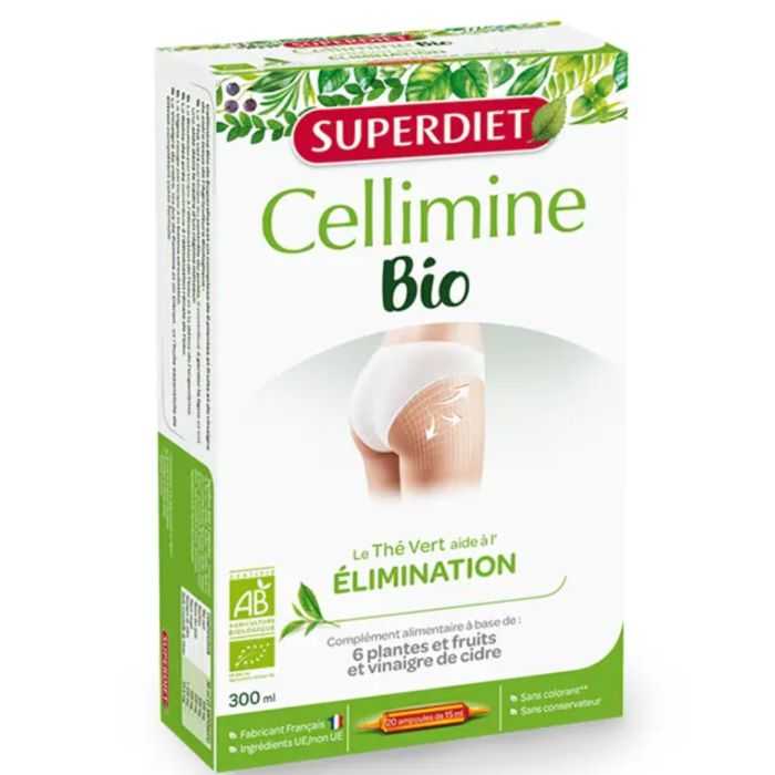 super diet superdiet cellimine bio 20 ampoules de 15 ml detox coup faim ventre plat