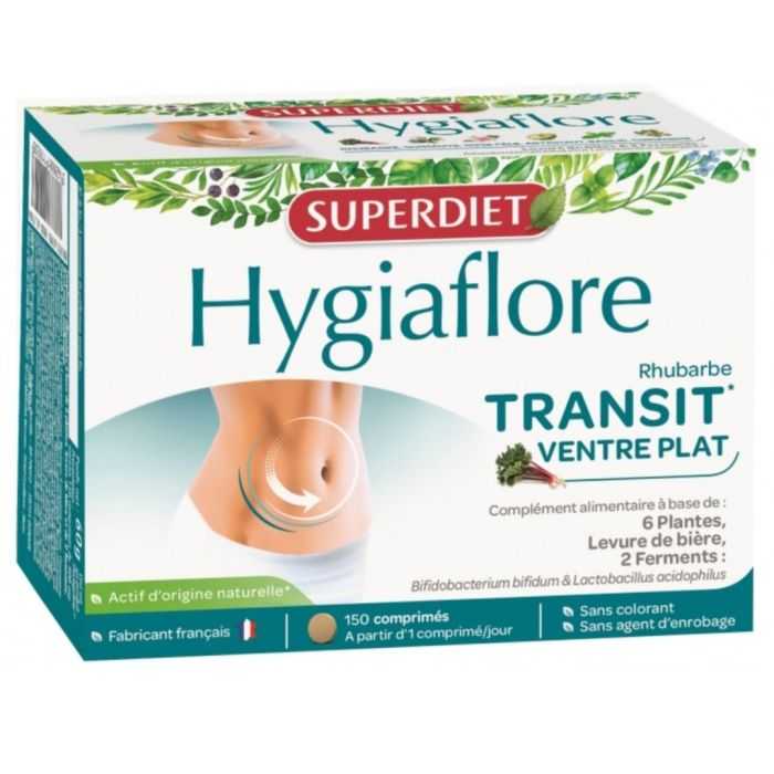 super diet superdiet hygiaflore transit ventre plat 150 comprimes detox coup faim ventre plat