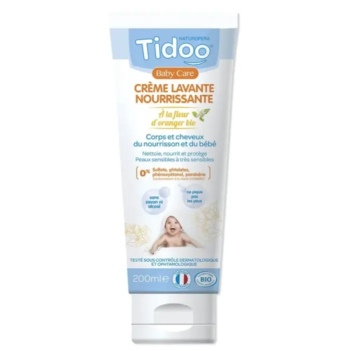 tidoo creme lavante nourrissante a la fleur doranger 200ml