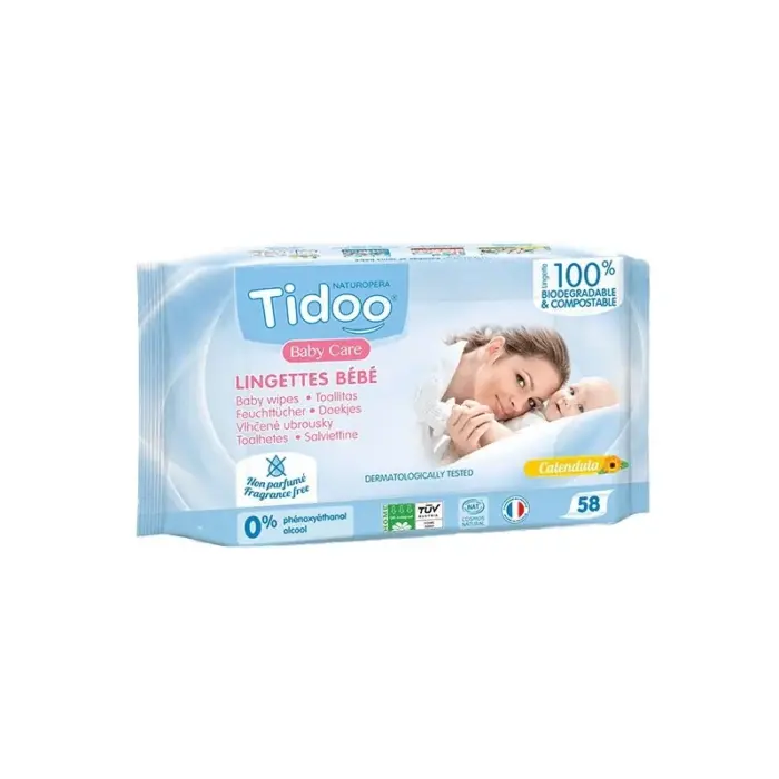tidoo lingettes sans sarfum au calendula x58