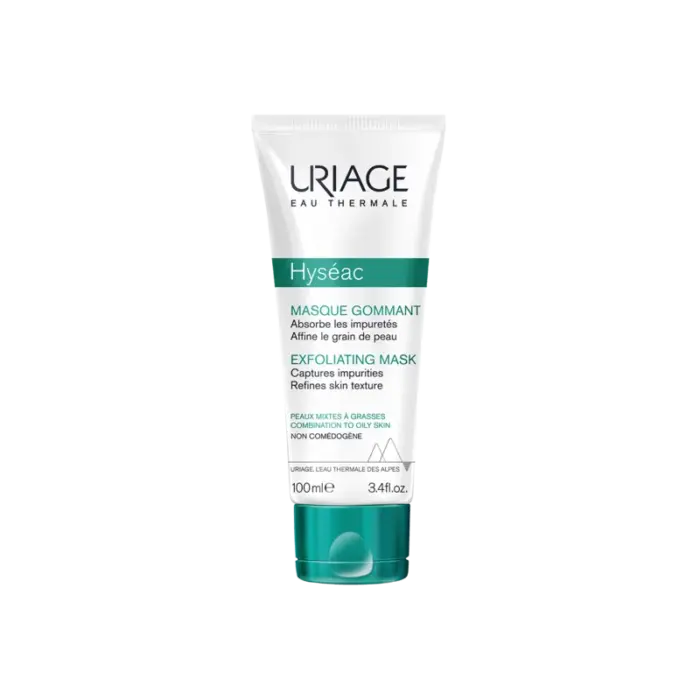 uriage hyseac masque gommant 100ml absorbe les impuretes lisse le grain de la peau
