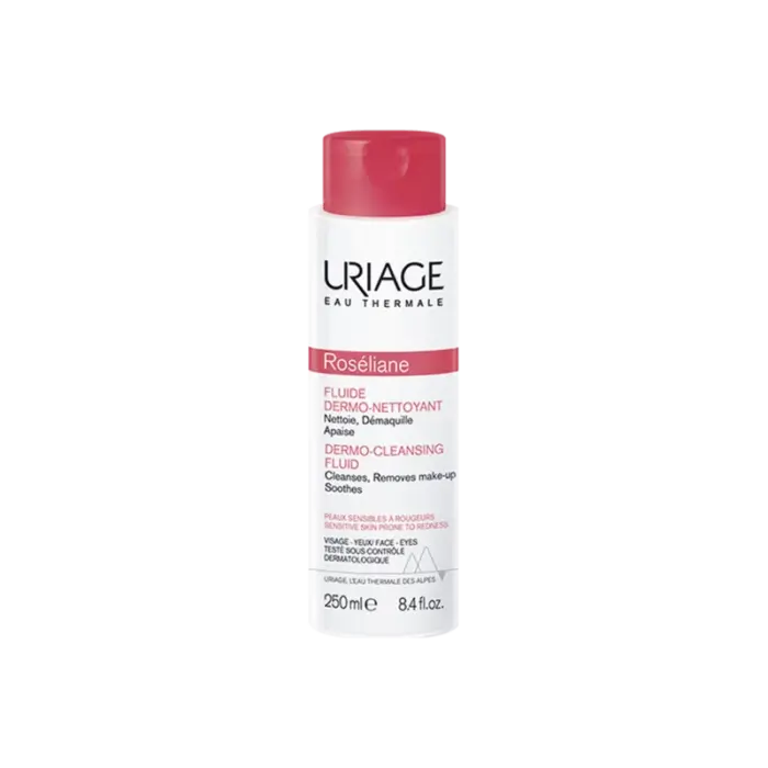 uriage roseliane fluide dermo nettoyant apaisant 250ml nettoie demaquille apaise