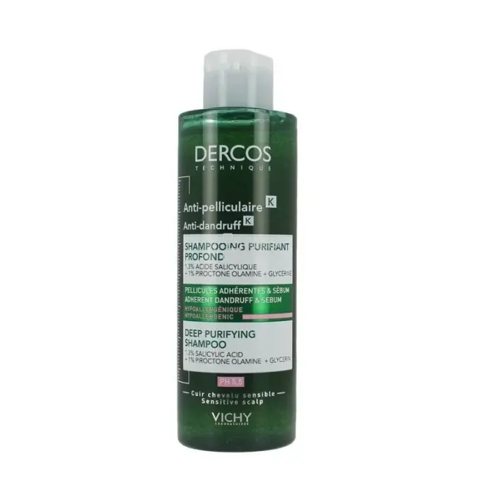 vichy dercos anti pelliculaire k shampooing purifiant profond 250ml