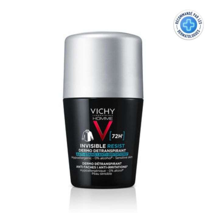 vichy vichy deodorant detranspirant 72h invisible homme 50 ml traitements anti transpirants