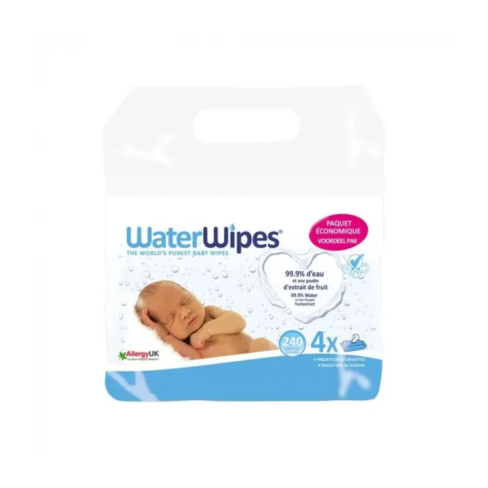 waterwipes lingettes bebe 4x60 pieces